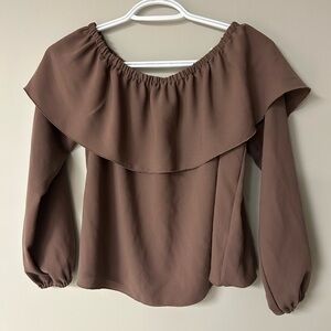 Wilfred Morel Off The Shoulder Brown Blouse